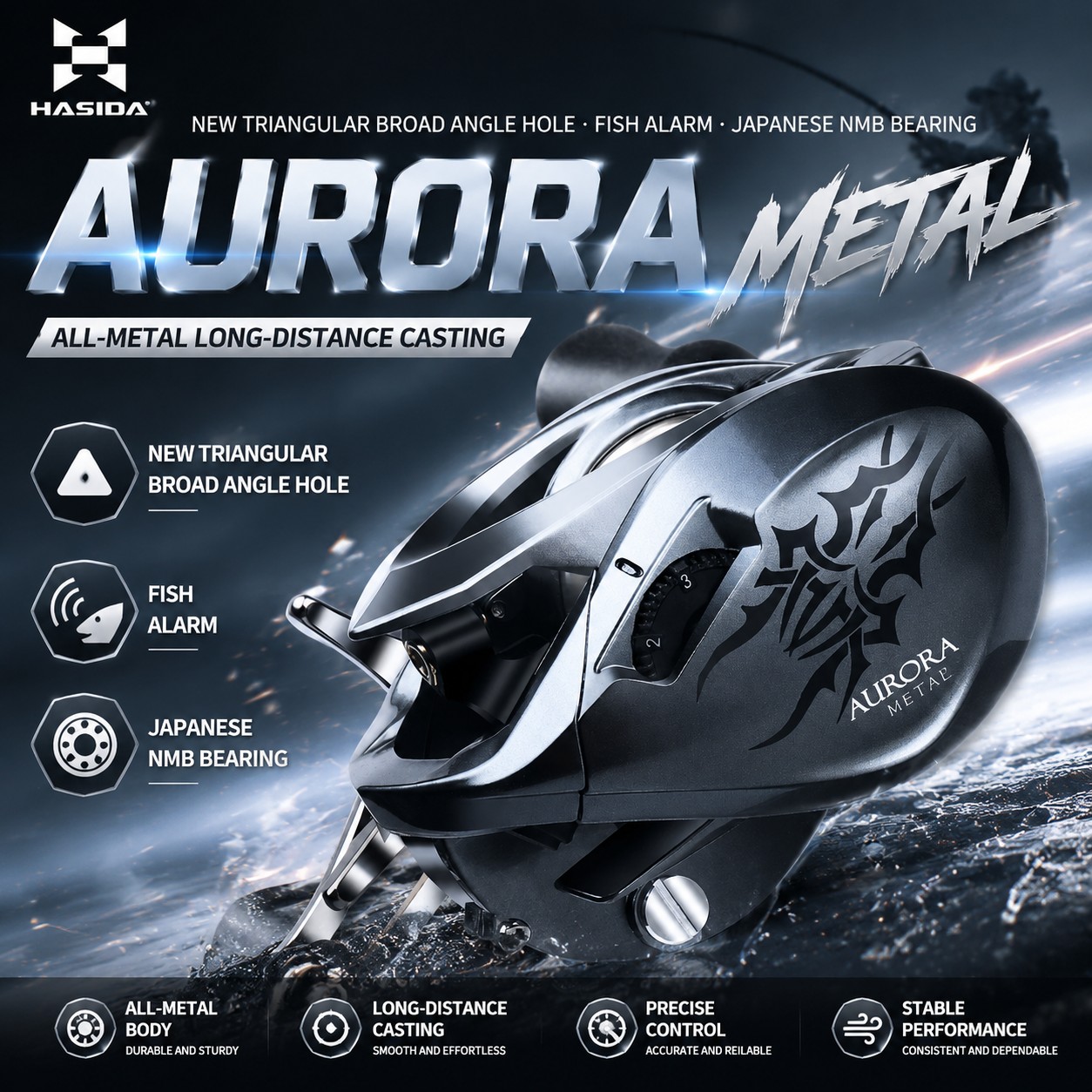 HASIDA Metal Rotor Aurora Bait - Abu Garcia Reel Max 评论和价格
