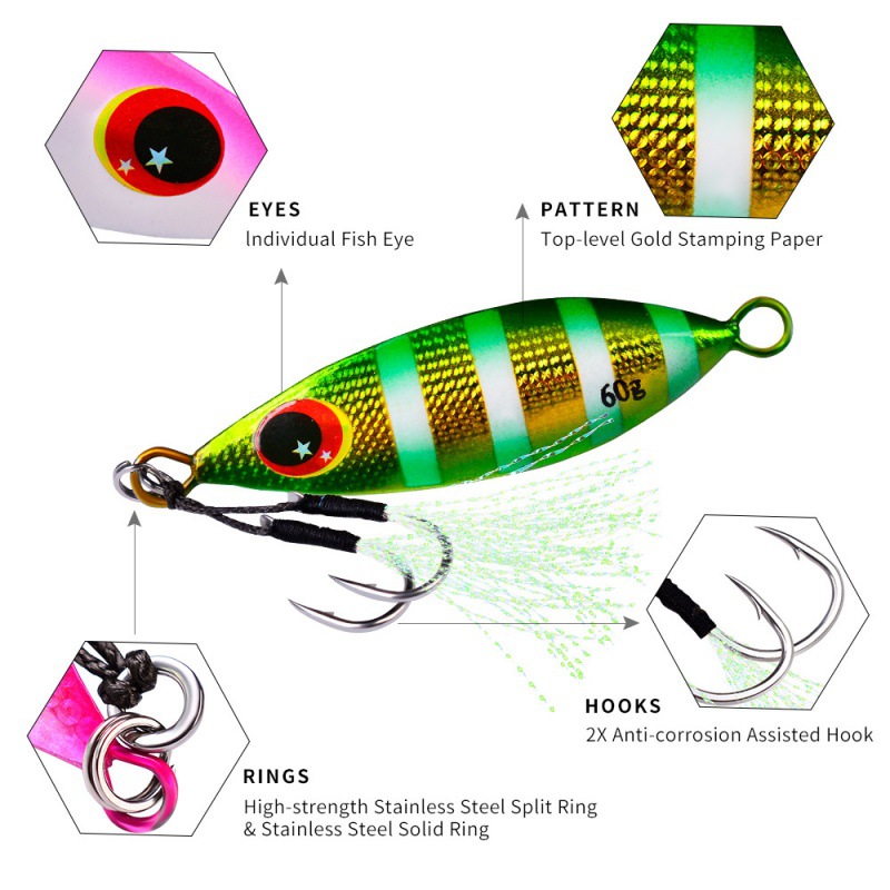Metal Slow Jig Lure Hard Artif - Fishing Lure Buzzbait 评论和价格